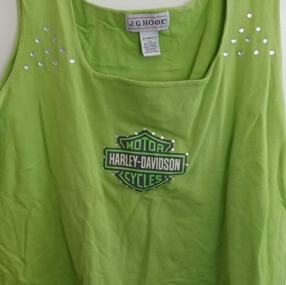 Custom Rhinestone Stretch Shirt 2X - Picture 2 of 3